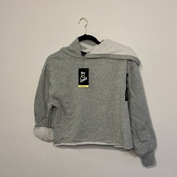 Art Class Girl's Fleece Raw Edge Boxy Hoodie - Picture 1 of 6